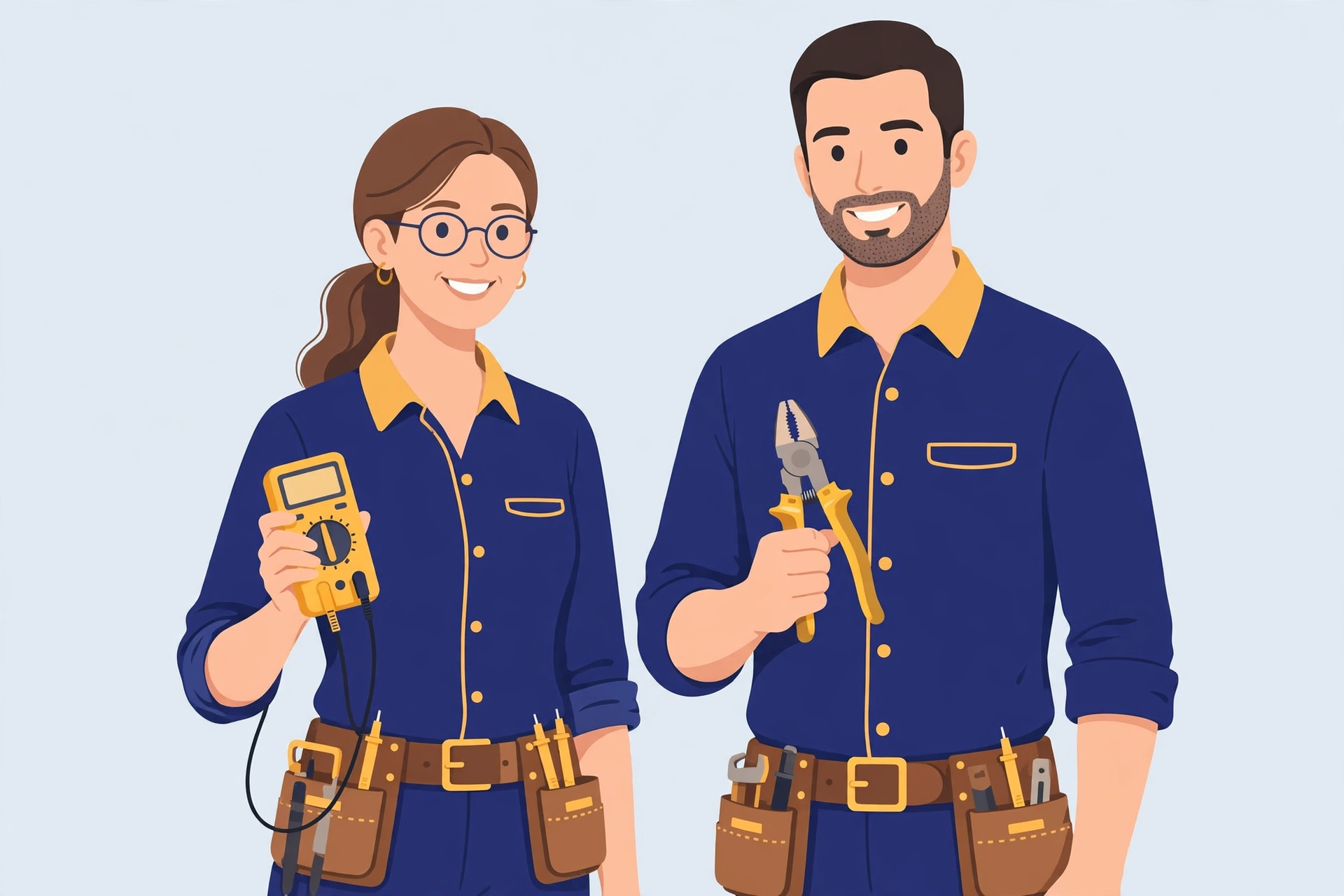 Electricians professionals illustration